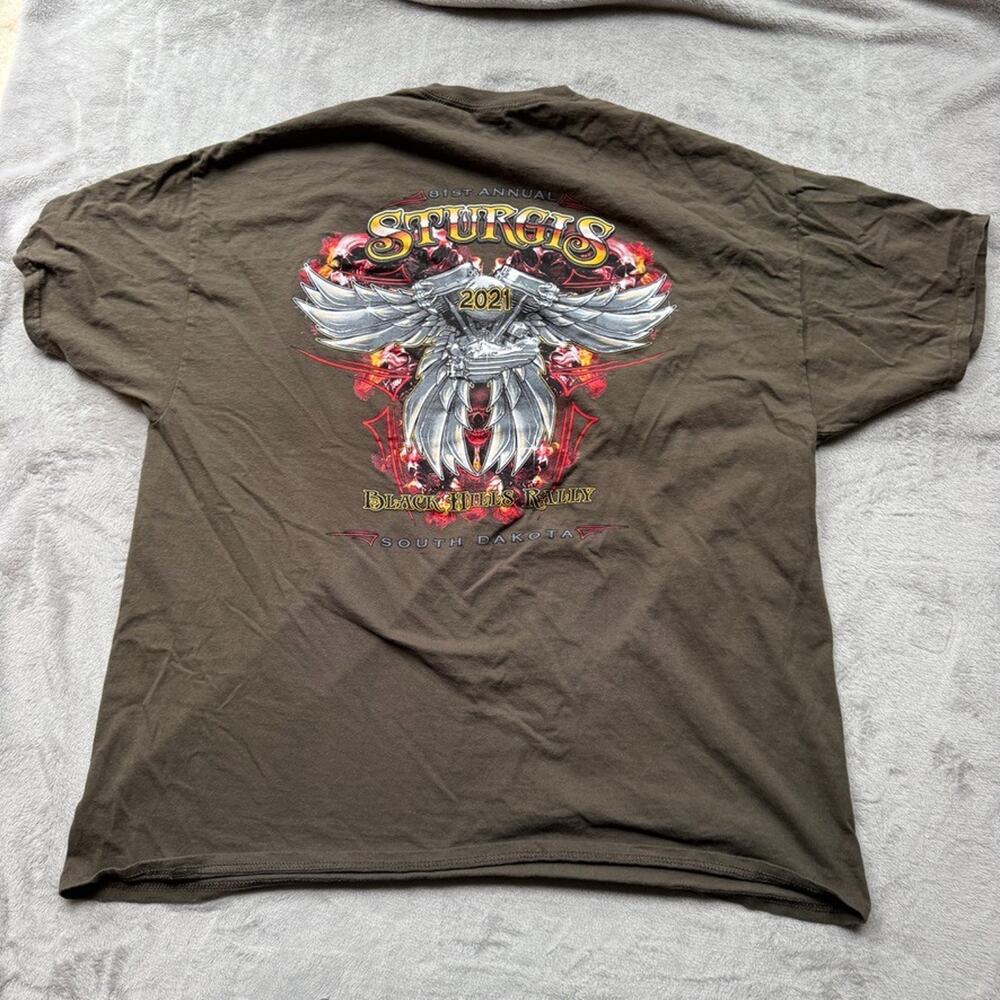 Sturgis Bike Rally Shirt Mens 2XL Brown Black Hills South Dakota 2021 Motorcyle